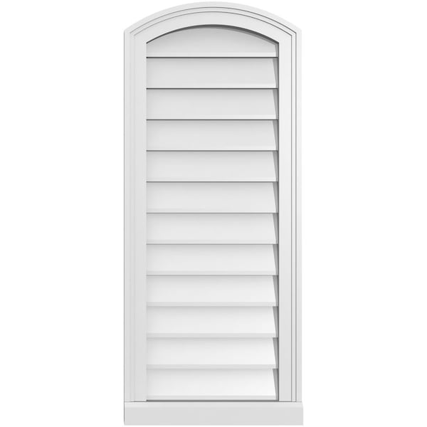 Ekena Millwork Arch Top Surface Mount PVC Gable Vent: Functional, w/ 2"W x 2"P Brickmould Sill Frame, 16"W x 38"H - GVPAR16X3803SF