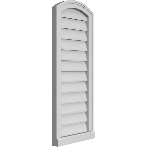 Ekena Millwork Arch Top Surface Mount PVC Gable Vent: Functional, w/ 2"W x 2"P Brickmould Sill Frame, 16"W x 38"H - GVPAR16X3803SF