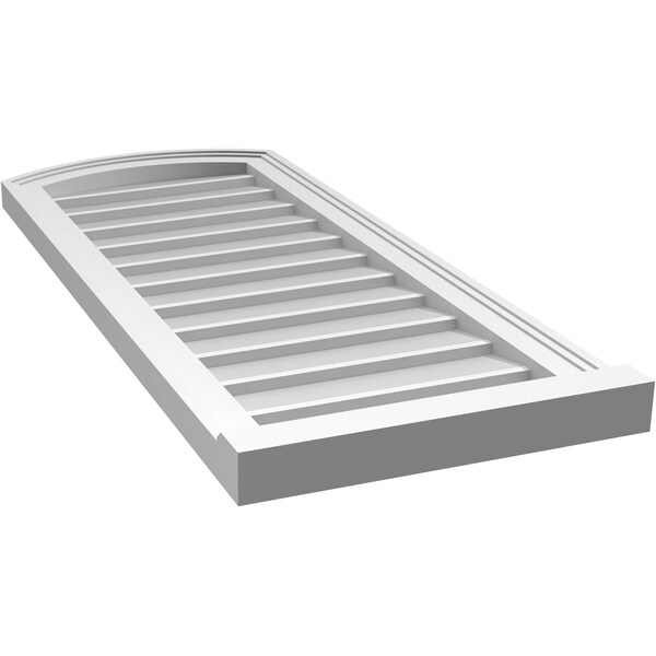 Ekena Millwork Arch Top Surface Mount PVC Gable Vent: Functional, w/ 2"W x 2"P Brickmould Sill Frame, 16"W x 38"H - GVPAR16X3803SF