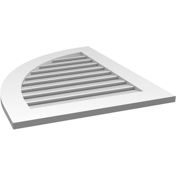 Ekena Millwork Quarter Round Top Left Surface Mount PVC Gable Vent w/ 3-1/2"W x 1"P Standard Frame, 26"W x 32"H - GVPQL26X3201SF