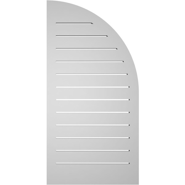 Ekena Millwork Quarter Round Top Left Surface Mount PVC Gable Vent w/ 2"W x 2"P Brickmould Sill Frame, 20"W x 40"H - GVPQL20X4003SF
