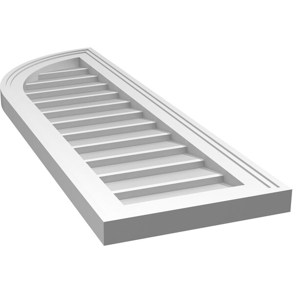 Ekena Millwork Quarter Round Top Left Surface Mount PVC Gable Vent w/ 2"W x 1-1/2"P Brickmould Frame, 12"W x 36"H - GVPQL12X3602SN