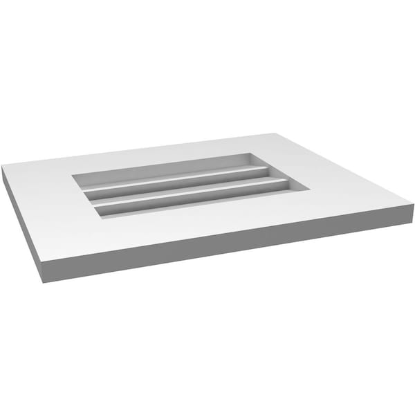 Ekena Millwork Vertical Surface Mount PVC Gable Vent: Functional, w/ 3-1/2"W x 1"P Standard Frame, 18"W x 14"H - GVPVE18X1401SF