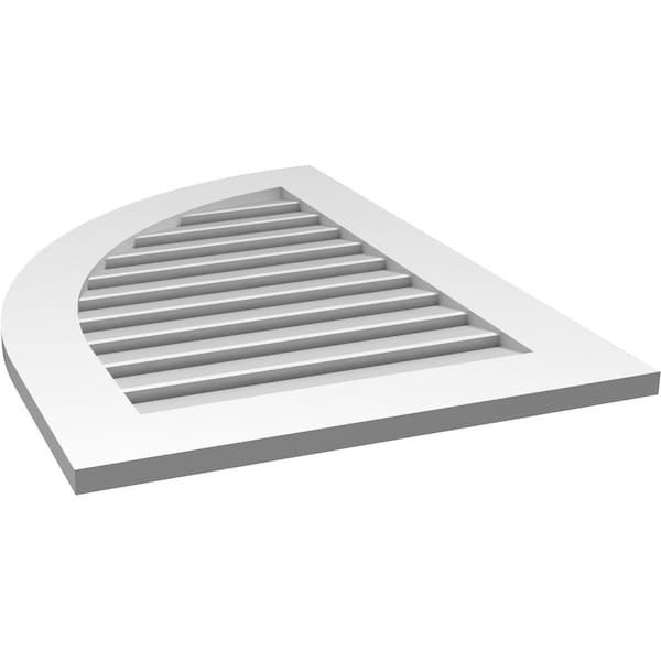 Ekena Millwork Quarter Round Top Left Surface Mount PVC Gable Vent w/ 3-1/2"W x 1"P Standard Frame, 24"W x 34"H - GVPQL24X3401SF