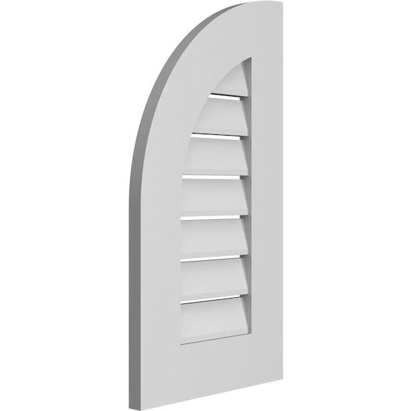 Ekena Millwork Quarter Round Top Left Surface Mount PVC Gable Vent w/ 3-1/2"W x 1"P Standard Frame, 14"W x 26"H - GVPQL14X2601SF