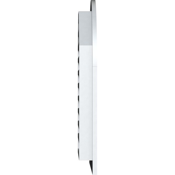 Ekena Millwork Round Top Gable Vent Functional, PVC Gable Vent w/ 1" x 4" Flat Trim Frame, 28"W x 28"H - GVPRT28X2801FUN