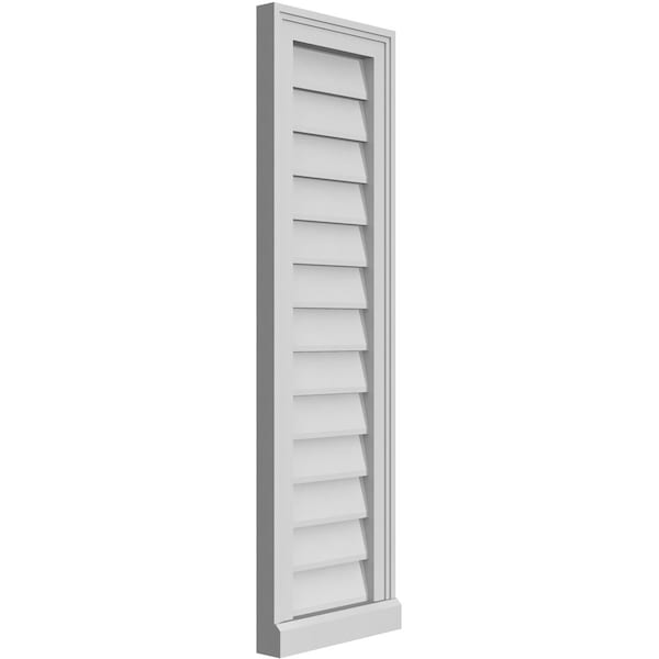 Ekena Millwork Vertical Surface Mount PVC Gable Vent w/ 2"W x 2"H , Brickmould Sill Frame, 12"W x 40"H - GVPVE12X4003SN