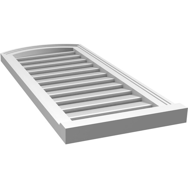 Ekena Millwork Arch Top Surface Mount PVC Gable Vent w/ 2"W x 2"P Brickmould Sill Frame, 16"W x 34"H - GVPAR16X3403SN