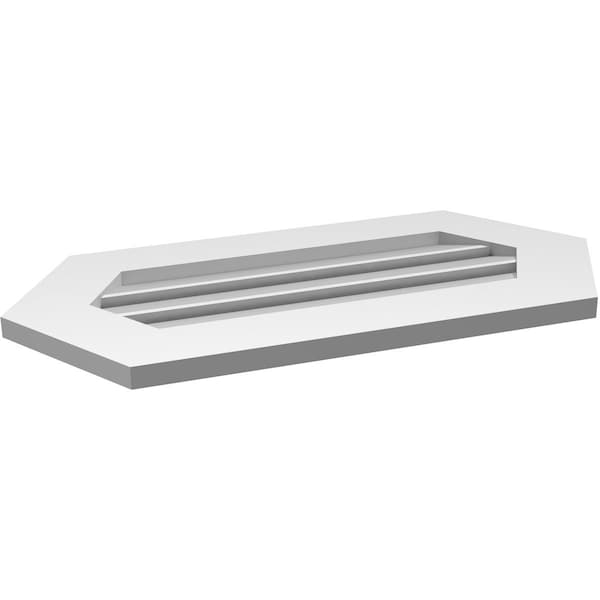 Ekena Millwork Half Round Surface Mount PVC Gable Vent: Functional, w/ 3-1/2"W x 1"P Standard Frame, 30"W x 15"H - GVPHR30X1501SF