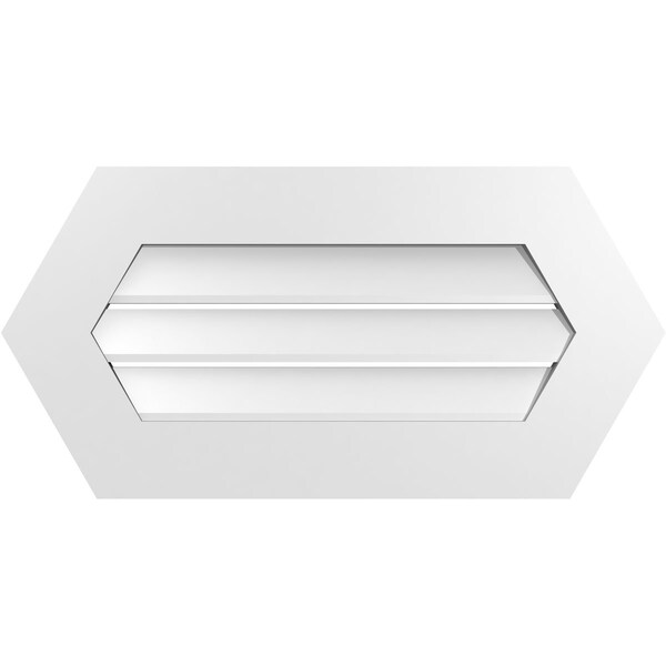 Ekena Millwork Half Round Surface Mount PVC Gable Vent: Functional, w/ 3-1/2"W x 1"P Standard Frame, 30"W x 15"H - GVPHR30X1501SF