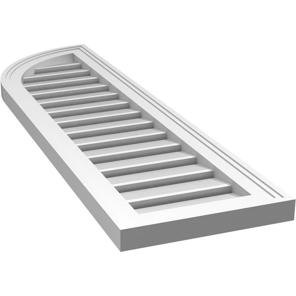 Ekena Millwork Quarter Round Top Left Surface Mount PVC Gable Vent w/ 2"W x 1-1/2"P Brickmould Frame, 12"W x 42"H - GVPQL12X4202SF
