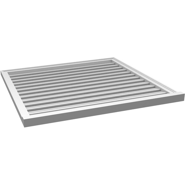 Ekena Millwork Vertical Surface Mount PVC Gable Vent: Functional, w/ 2"W x 2"P Brickmould Sill Frame, 42"W x 40"H - GVPVE42X4003SF