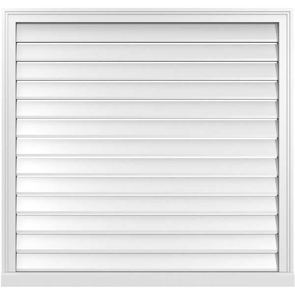 Ekena Millwork Vertical Surface Mount PVC Gable Vent: Functional, w/ 2"W x 2"P Brickmould Sill Frame, 42"W x 40"H - GVPVE42X4003SF
