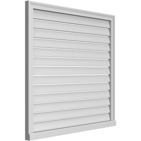 Ekena Millwork Vertical Surface Mount PVC Gable Vent: Functional, w/ 2"W x 2"P Brickmould Sill Frame, 42"W x 40"H - GVPVE42X4003SF