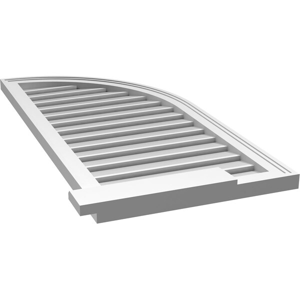 Ekena Millwork Quarter Round Top Right Surface Mount PVC Gable Vent w/ 2"W x 2"P Brickmould Sill Frame, 20"W x 42"H - GVPQR20X4203SF