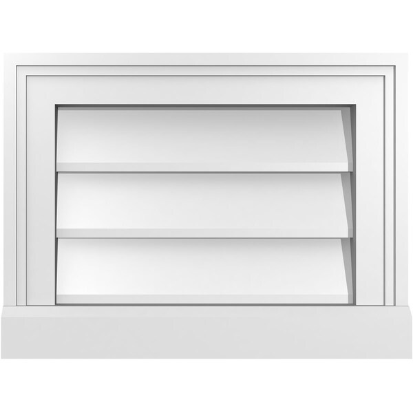 Ekena Millwork Vertical Surface Mount PVC Gable Vent w/ 2"W x 2"H , Brickmould Sill Frame, 16"W x 12"H - GVPVE16X1203SN
