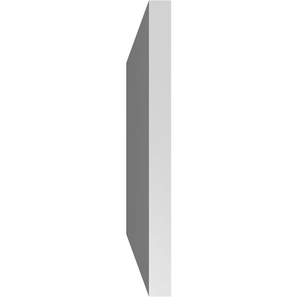 Ekena Millwork Vertical Surface Mount PVC Gable Vnt: Non-Functional, w/2"W x 1-1/2"H, Brickmould Frame, 34"W x 20"H - GVPVE34X2002SN