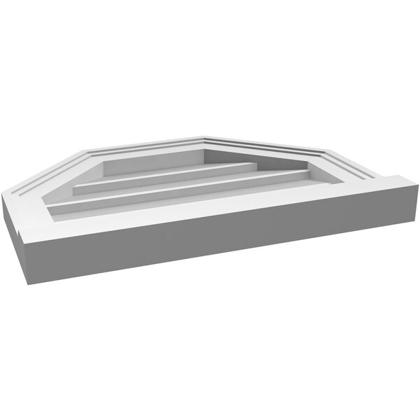Ekena Millwork Octagonal Top Surface Mount PVC Gable Vent w/ 2"W x 2"P Brickmould Sill Frame, 20"W x 14"H - GVPOT20X1403SN