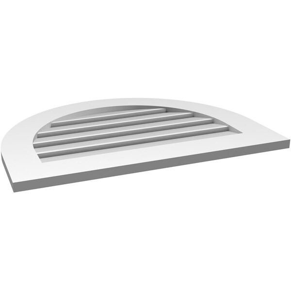 Ekena Millwork Round Top Surface Mount PVC Gable Vent: Functional, w/ 3-1/2"W x 1"P Standard Frame, 30"W x 22"H - GVPRT30X2201SF