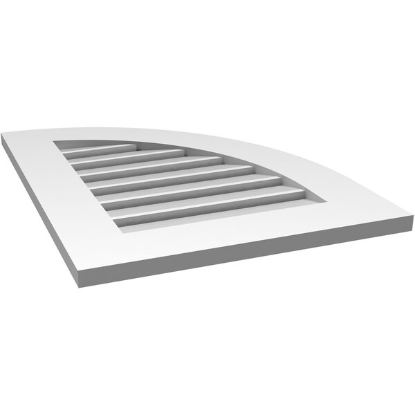 Ekena Millwork Quarter Round Top Right Surface Mount PVC Gable Vent w/ 3-1/2"W x 1"P Standard Frame, 20"W x 26"H - GVPQR20X2601SF