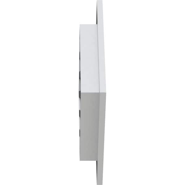 Ekena Millwork Diamond Gable Vent Functional, PVC Gable Vent w/ 1" x 4" Flat Trim Frame, 16"W x 16"H - GVPDI16X1601FUN