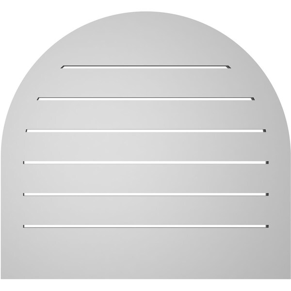 Ekena Millwork Round Top Surface Mount PVC Gable Vent: Functional, w/ 2"W x 2"P Brickmould Sill Frame, 26"W x 24"H - GVPRT26X2403SF