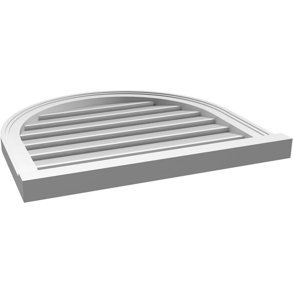 Ekena Millwork Round Top Surface Mount PVC Gable Vent: Functional, w/ 2"W x 2"P Brickmould Sill Frame, 26"W x 24"H - GVPRT26X2403SF