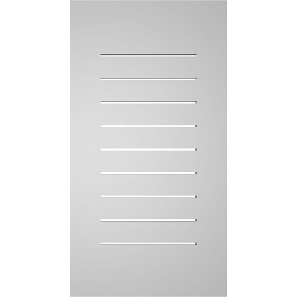Ekena Millwork Vertical Surface Mount PVC Gable Vent: Functional, w/ 3-1/2"W x 1"P Standard Frame, 18"W x 34"H - GVPVE18X3401SF