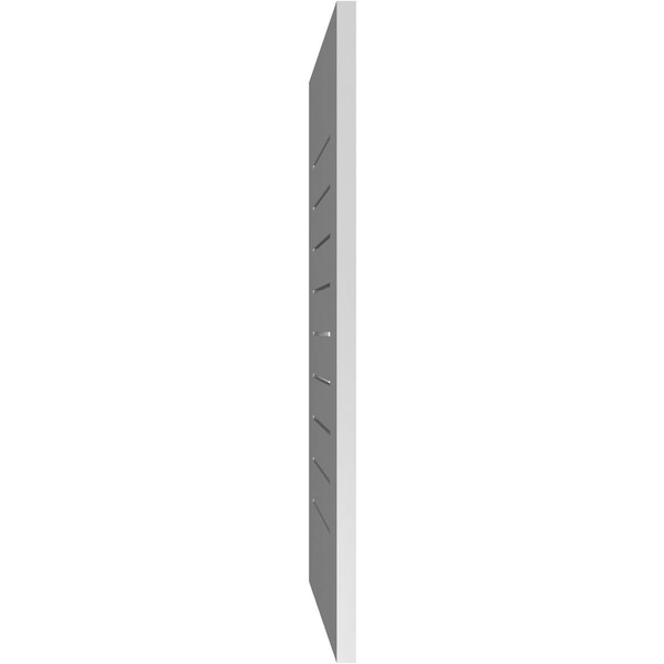 Ekena Millwork Vertical Surface Mount PVC Gable Vent: Functional, w/ 3-1/2"W x 1"P Standard Frame, 18"W x 34"H - GVPVE18X3401SF