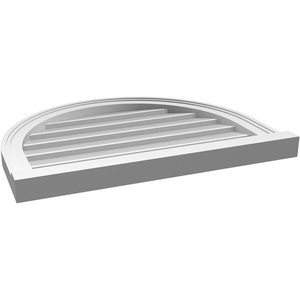 Ekena Millwork Round Top Surface Mount PVC Gable Vent w/ 2"W x 2"P Brickmould Sill Frame, 26"W x 20"H - GVPRT26X2003SN