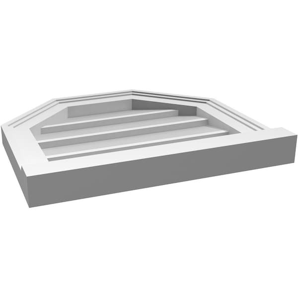 Ekena Millwork Octagonal Top Surface Mount PVC Gable Vent w/ 2"W x 2"P Brickmould Sill Frame, 18"W x 16"H - GVPOT18X1603SN