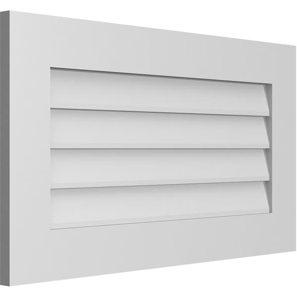Ekena Millwork Vertical Surface Mount PVC Gable Vent: Non-Functional, w/3-1/2"W x 1"H, Standard Frame, 32"W x 18"H - GVPVE32X1801SN