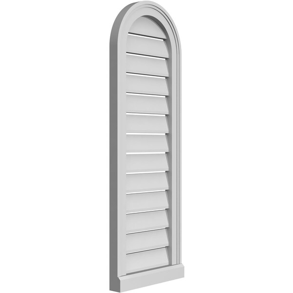 Ekena Millwork Round Top Surface Mount PVC Gable Vent: Functional, w/ 2"W x 2"P Brickmould Sill Frame, 14"W x 40"H - GVPRT14X4003SF