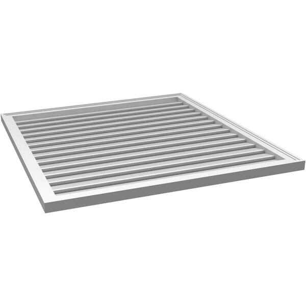Ekena Millwork Vertical Surface Mount PVC Gable Vent: Functional, w/ 2"W x 1-1/2"P Brickmould Frame, 40"W x 42"H - GVPVE40X4202SF