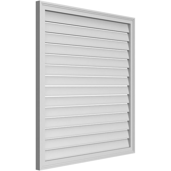 Ekena Millwork Vertical Surface Mount PVC Gable Vent: Functional, w/ 2"W x 1-1/2"P Brickmould Frame, 40"W x 42"H - GVPVE40X4202SF