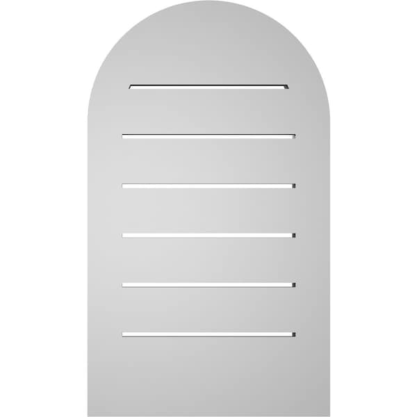 Ekena Millwork Round Top Surface Mount PVC Gable Vent: Functional, w/ 2"W x 2"P Brickmould Sill Frame, 14"W x 24"H - GVPRT14X2403SF