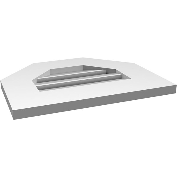 Ekena Millwork Octagonal Top Surface Mount PVC Gable Vent: Functional, w/ 3-1/2"W x 1"P Standard Frame, 18"W x 14"H - GVPOT18X1401SF