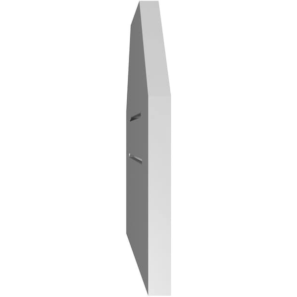 Ekena Millwork Octagonal Top Surface Mount PVC Gable Vent: Functional, w/ 3-1/2"W x 1"P Standard Frame, 18"W x 14"H - GVPOT18X1401SF