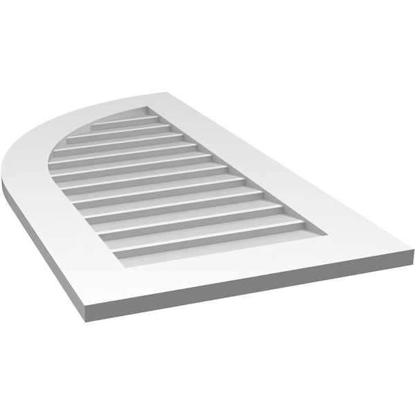 Ekena Millwork Quarter Round Top Left Surface Mount PVC Gable Vent w/ 3-1/2"W x 1"P Standard Frame, 20"W x 38"H - GVPQL20X3801SN