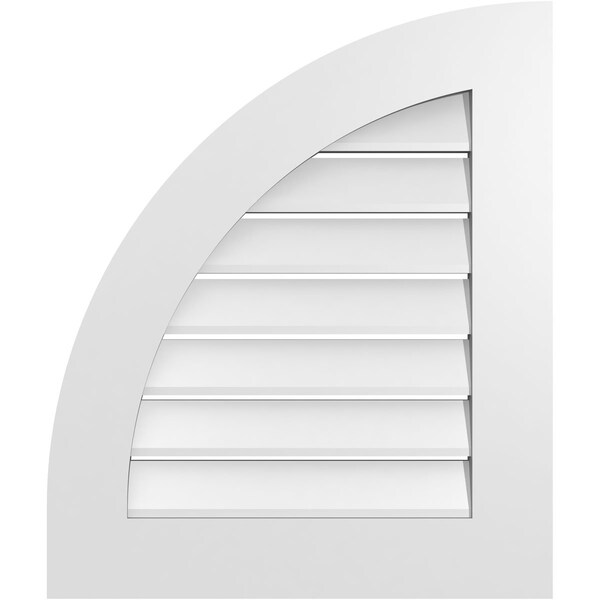 Ekena Millwork Quarter Round Top Left Surface Mount PVC Gable Vent w/ 3-1/2"W x 1"P Standard Frame, 22"W x 26"H - GVPQL22X2601SF