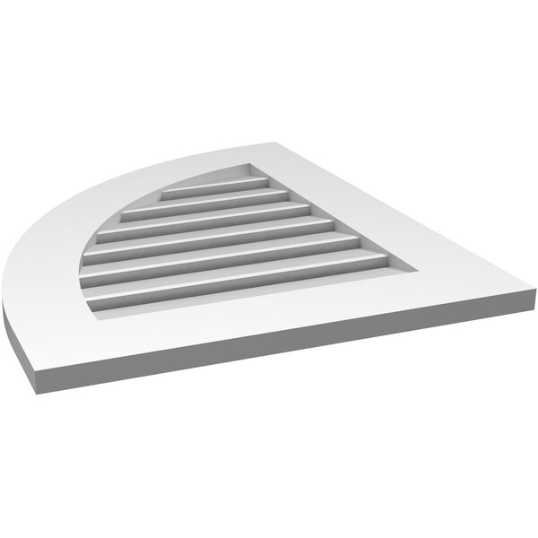 Ekena Millwork Quarter Round Top Left Surface Mount PVC Gable Vent w/ 3-1/2"W x 1"P Standard Frame, 22"W x 26"H - GVPQL22X2601SF