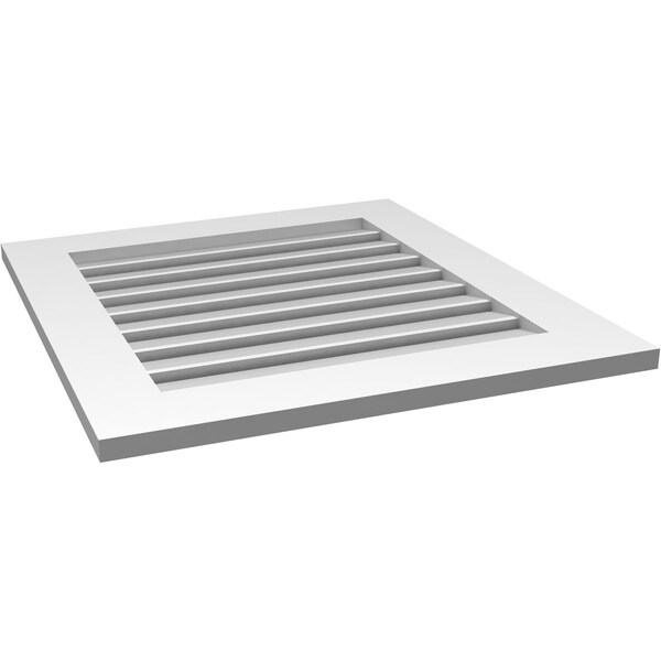 Ekena Millwork Vertical Surface Mount PVC Gable Vent: Functional, w/ 3-1/2"W x 1"P Standard Frame, 26"W x 28"H - GVPVE26X2801SF