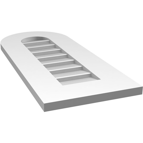 Ekena Millwork Round Top Surface Mount PVC Gable Vent: Non-Functional, w/ 3-1/2"W x 1"P Standard Frame, 12"W x 28"H - GVPRT12X2801SN
