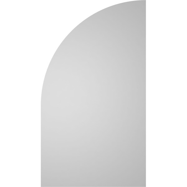 Ekena Millwork Quarter Round Top Right Surface Mount PVC Gable Vent w/ 2"W x 1-1/2"P Brickmould Frame, 18"W x 32"H - GVPQR18X3202SN