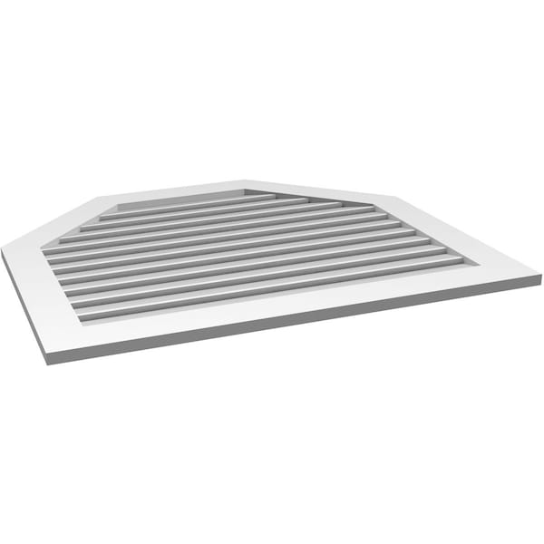 Ekena Millwork Octagonal Top Surface Mount PVC Gable Vent: Functional, w/ 3-1/2"W x 1"P Standard Frame, 42"W x 36"H - GVPOT42X3601SF