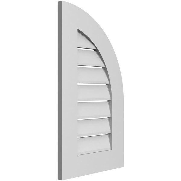 Ekena Millwork Quarter Round Top Right Surface Mount PVC Gable Vent w/ 3-1/2"W x 1"P Standard Frame, 16"W x 28"H - GVPQR16X2801SF