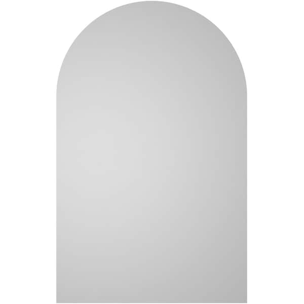 Ekena Millwork Round Top Surface Mount PVC Gable Vent: Non-Functional, w/ 3-1/2"W x 1"P Standard Frame, 24"W x 38"H - GVPRT24X3801SN