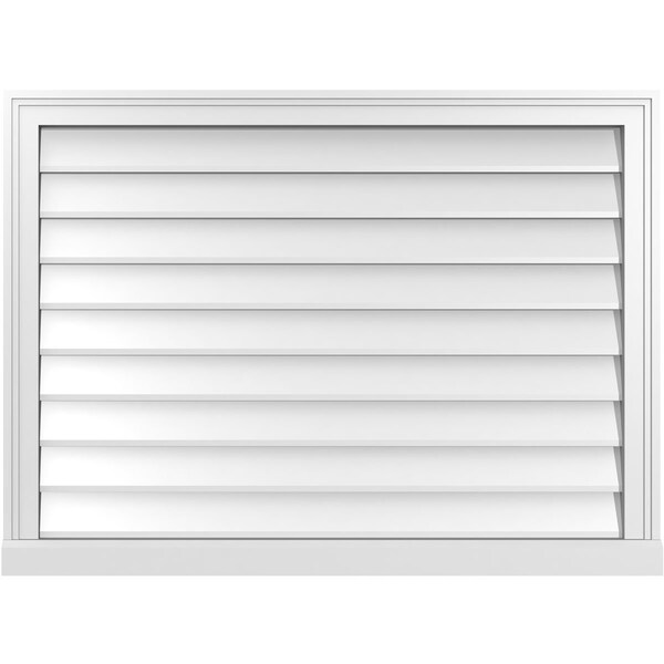 Ekena Millwork Vertical Surface Mount PVC Gable Vent w/ 2"W x 2"H , Brickmould Sill Frame, 38"W x 28"H - GVPVE38X2803SN