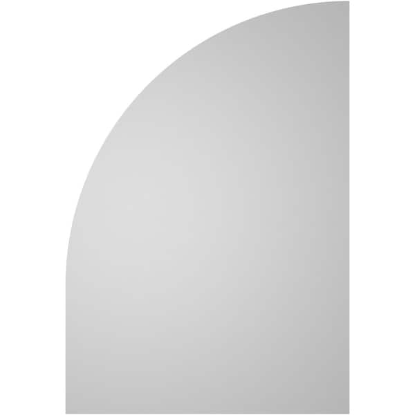 Ekena Millwork Quarter Round Top Right Surface Mount PVC Gable Vent w/ 2"W x 1-1/2"P Brickmould Frame, 22"W x 32"H - GVPQR22X3202SN