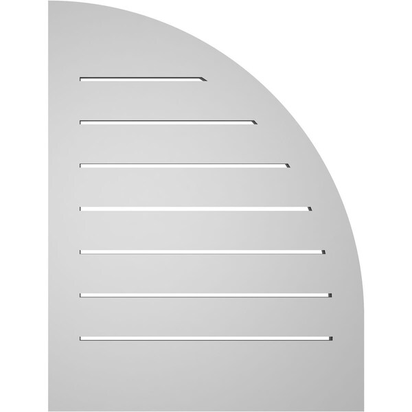 Ekena Millwork Quarter Round Top Left Surface Mount PVC Gable Vent w/ 2"W x 2"P Brickmould Sill Frame, 20"W x 26"H - GVPQL20X2603SF